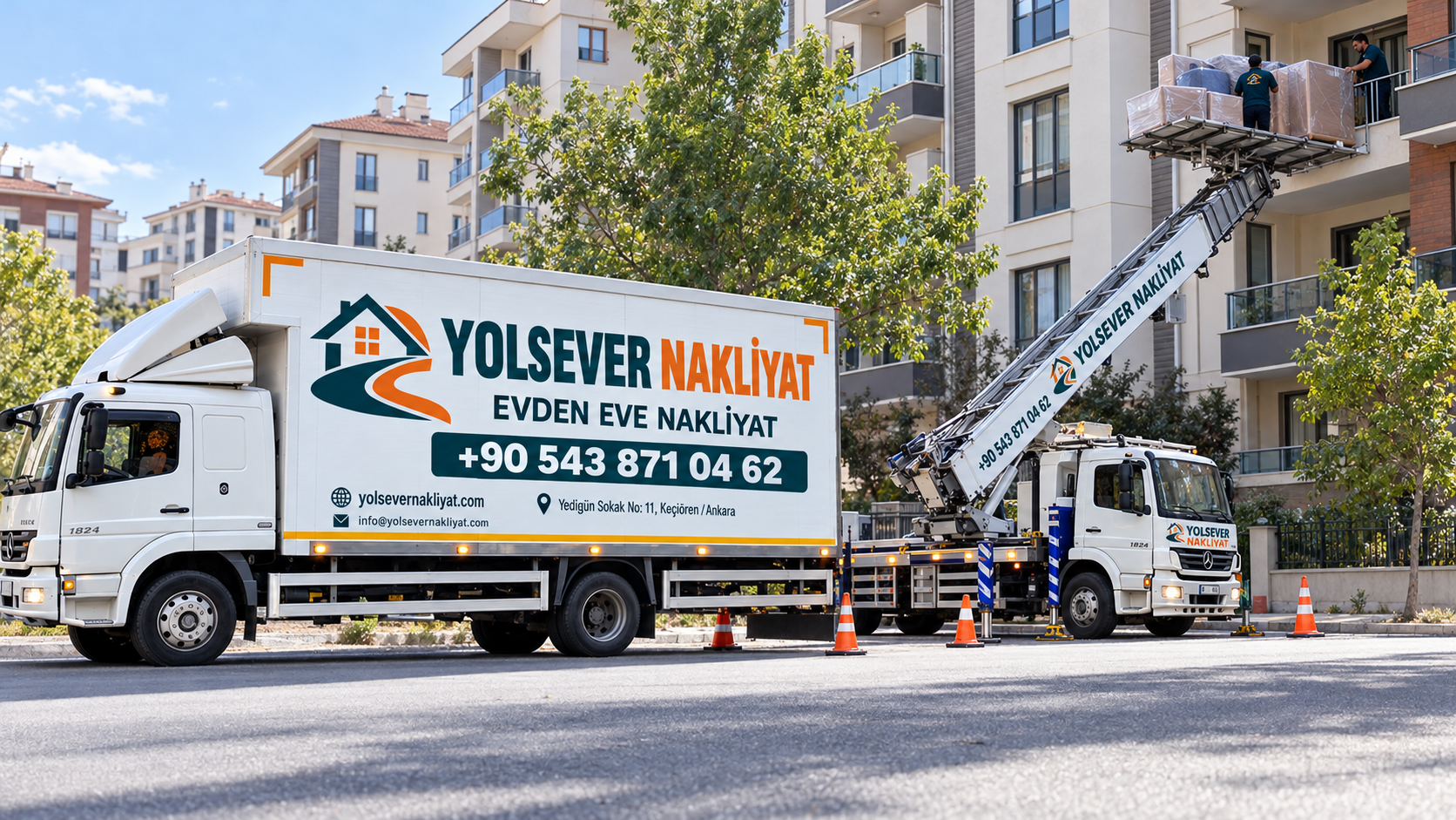Apartman balkonuna kurulan Yolsever Nakliyat eşya asansörü